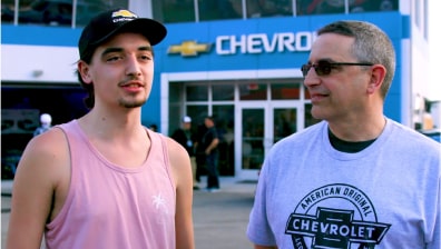 My Chevrolet Rewards members being interviewed about their experience at the 2023 Daytona 500