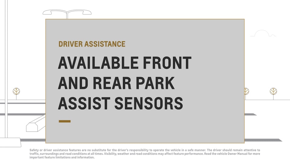 available front and rear park assist sensors