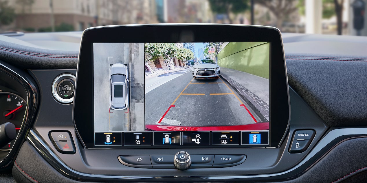 The Front Display of a Chevy Blazer Showing the Rear Camera View in Its Display