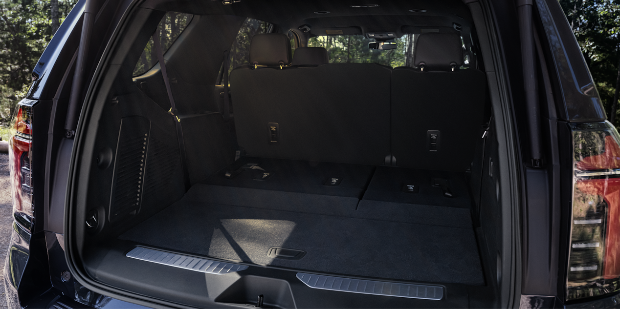 The 2026 Chevrolet Tahoe SUV Spacious Trunk Cargo Space with the Third Row Seats Down