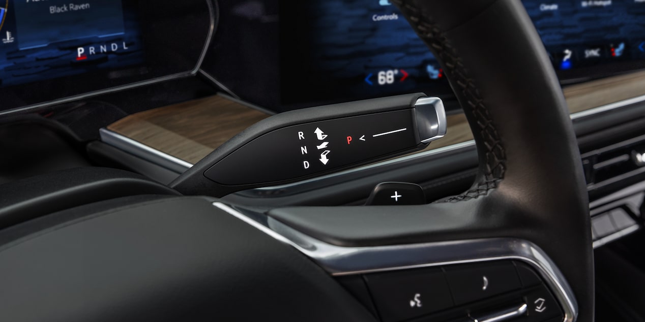 Close-up of the 2026 Chevy Tahoe Shifter Handle
