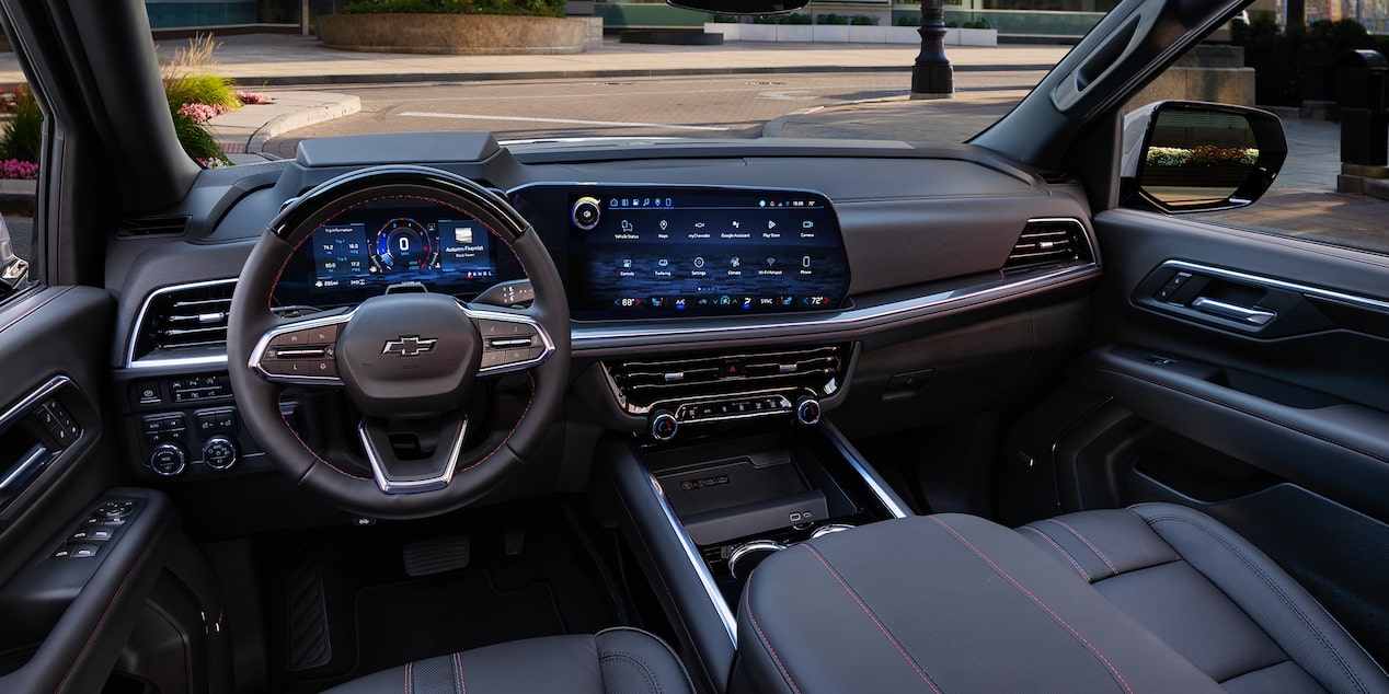 Driver's Seat Full View of the Interior Cabin and Dashboard of the 2026 Chevy Tahoe