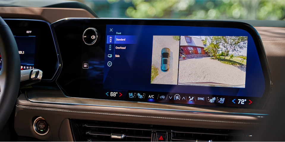 2026 Chevrolet Tahoe HD Surround Vision 360-degree camera view on the touchscreen