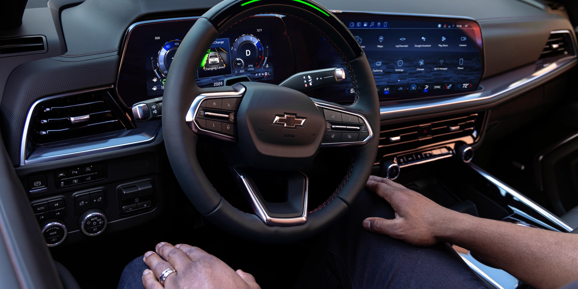 Tahoe RST shown in Jet Black / Victory Red interior