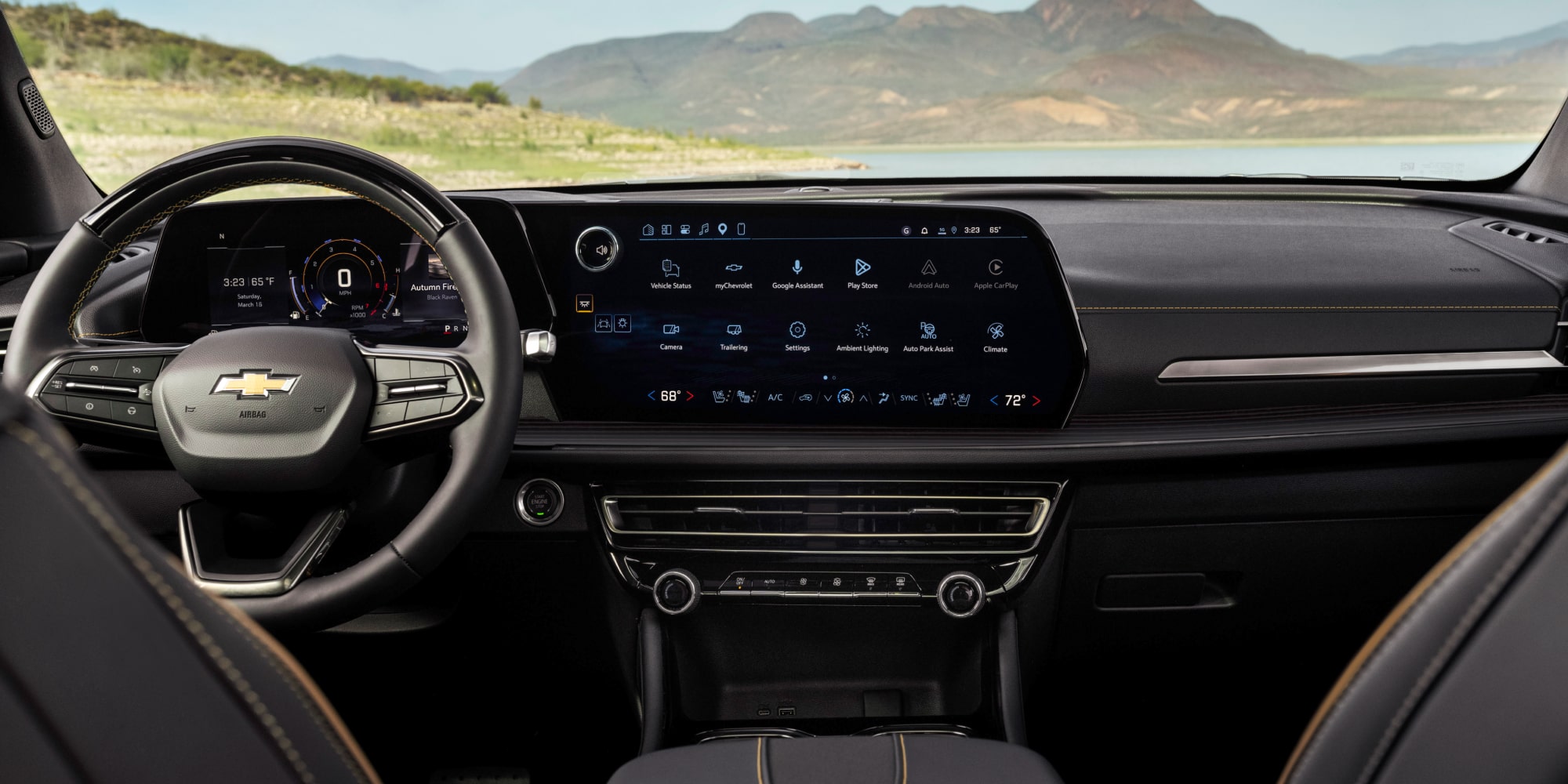 The Interior of a 2027 Chevy Traverse Featuring a Panoramic Sunroof, Three Rows of Seating, and Expansive Views Through the Cabin.