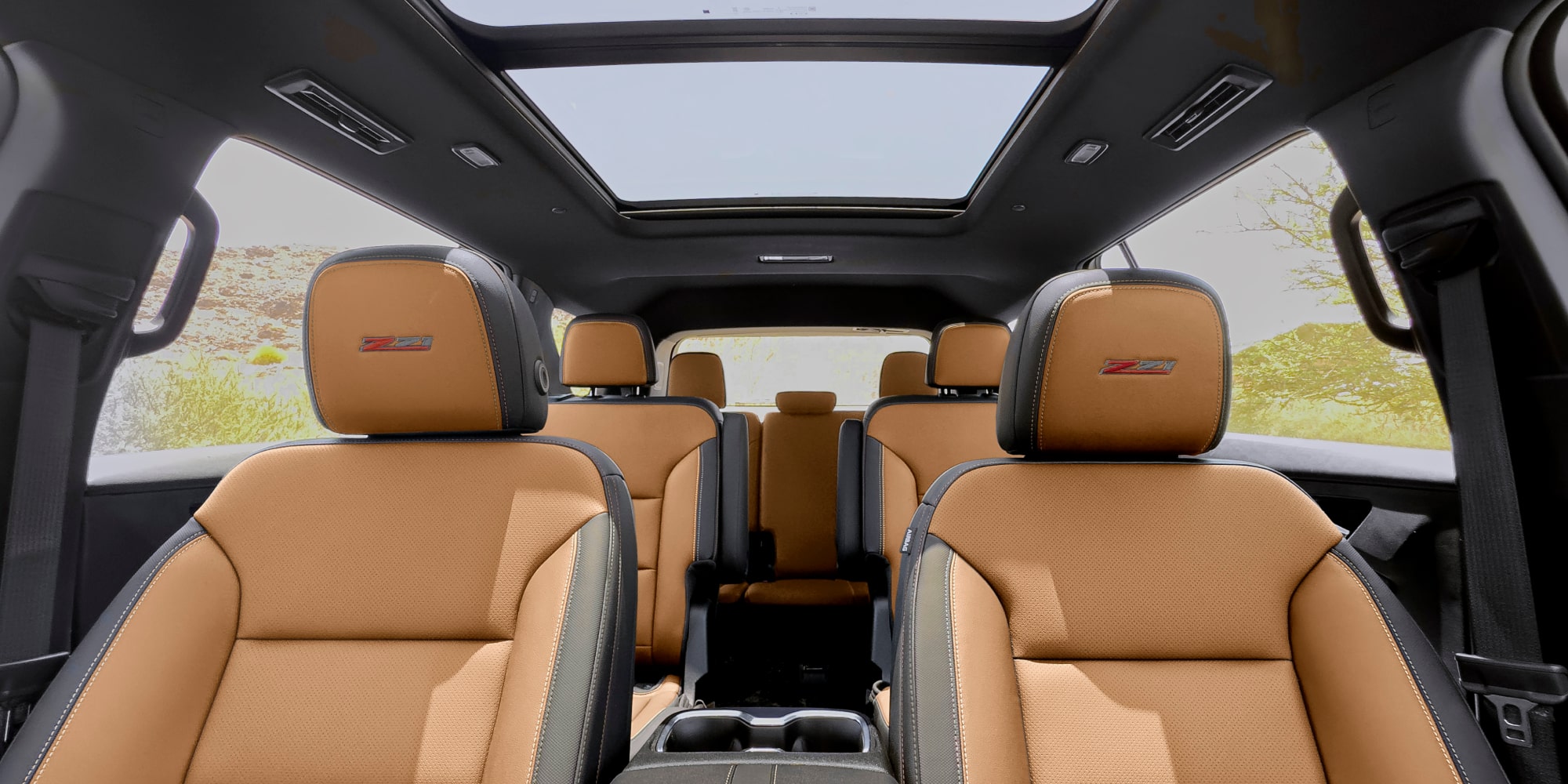 2027 Chevrolet Traverse interior, second-row seats and panoramic sunroof