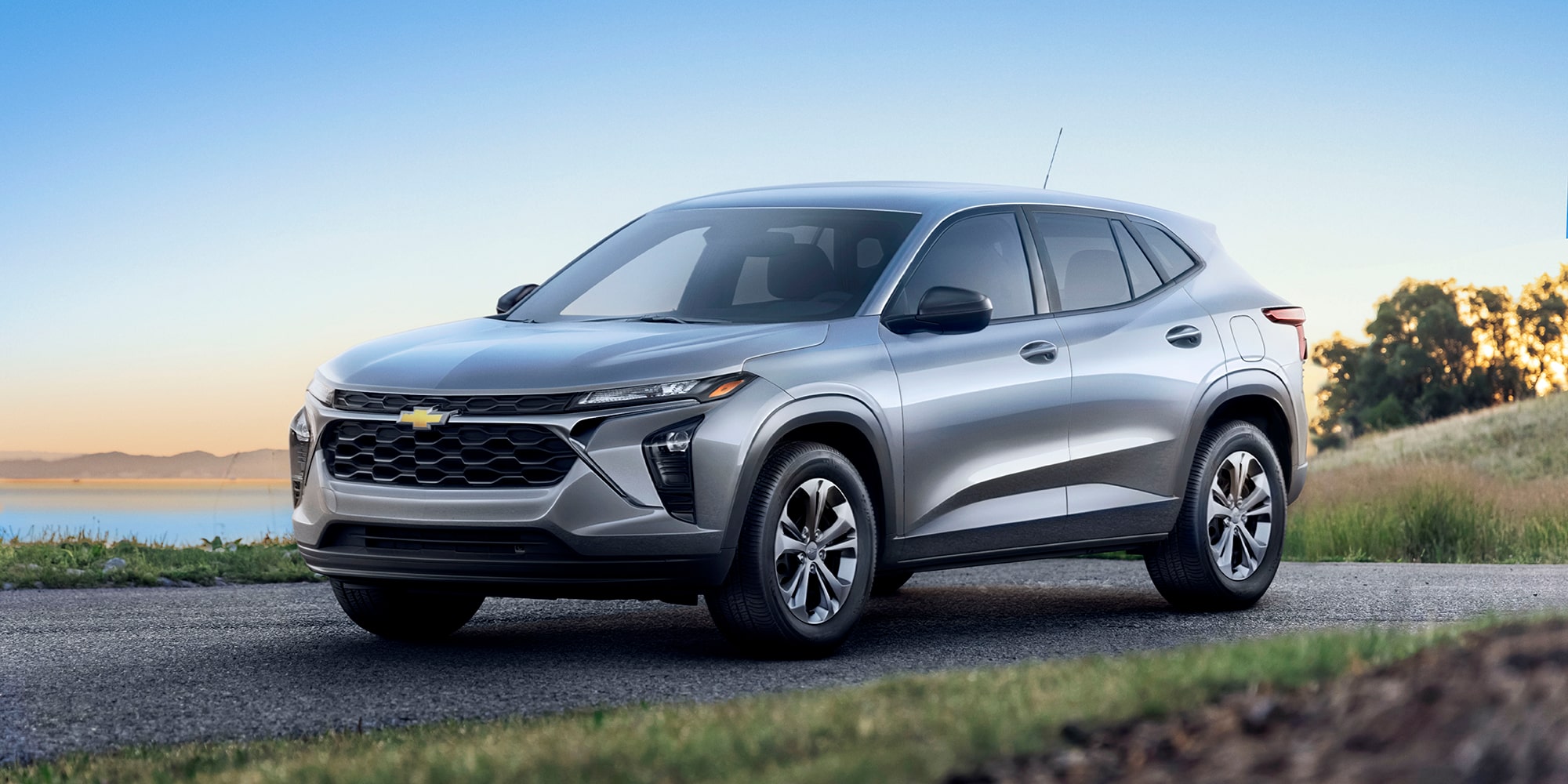 A Chevrolet Trax Parked Beside a Scenic Waterfront Road