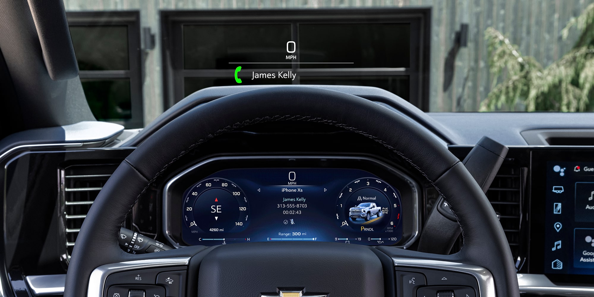 Silverado 2500 HD High Country interior with available features shown.