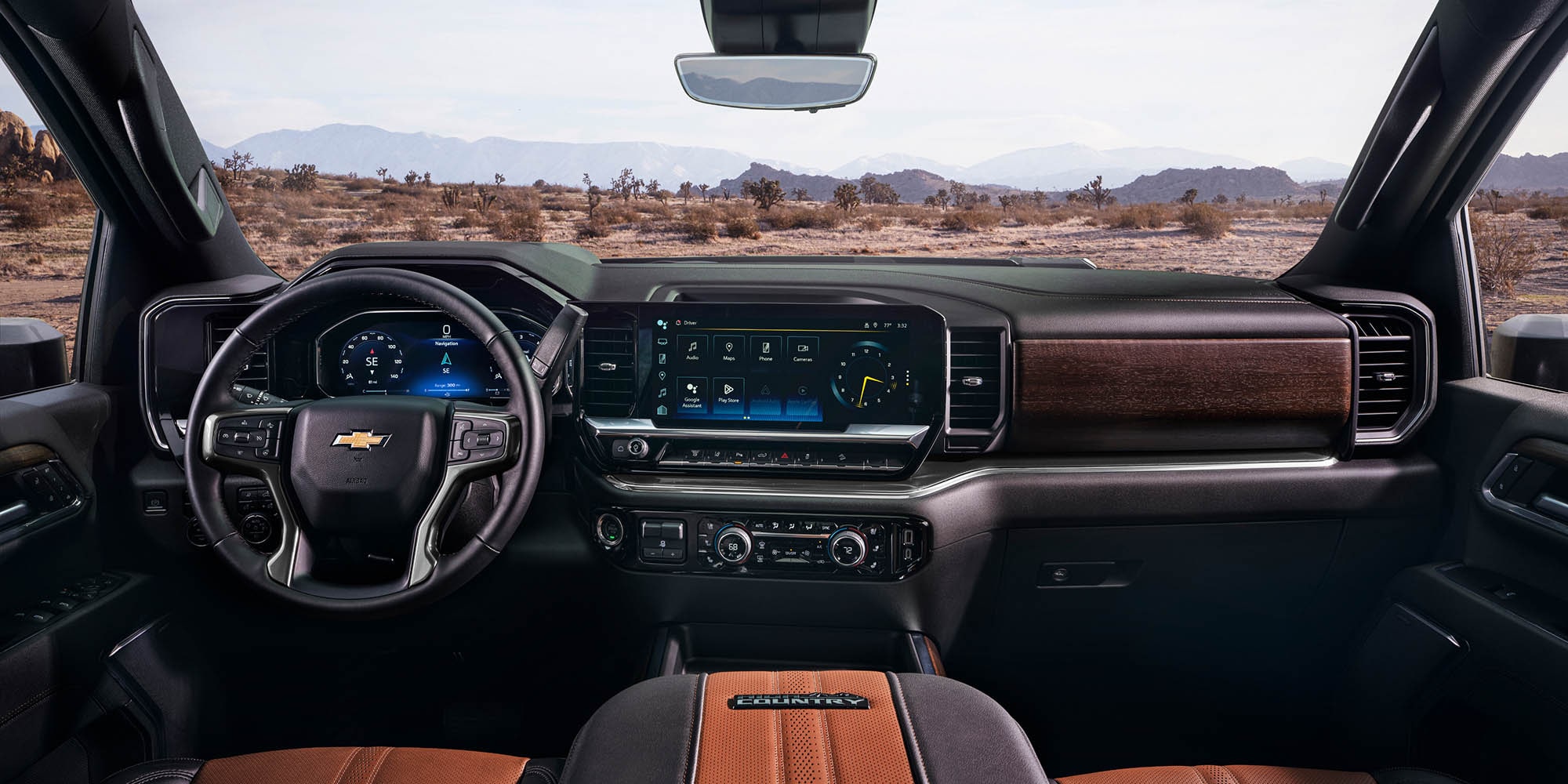 Silverado 2500 HD High Country with Jet Black/Umber interior shown with available features shown.