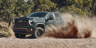 Silverado 2500 HD ZR2 in Cypress Gray (extra-cost color).
