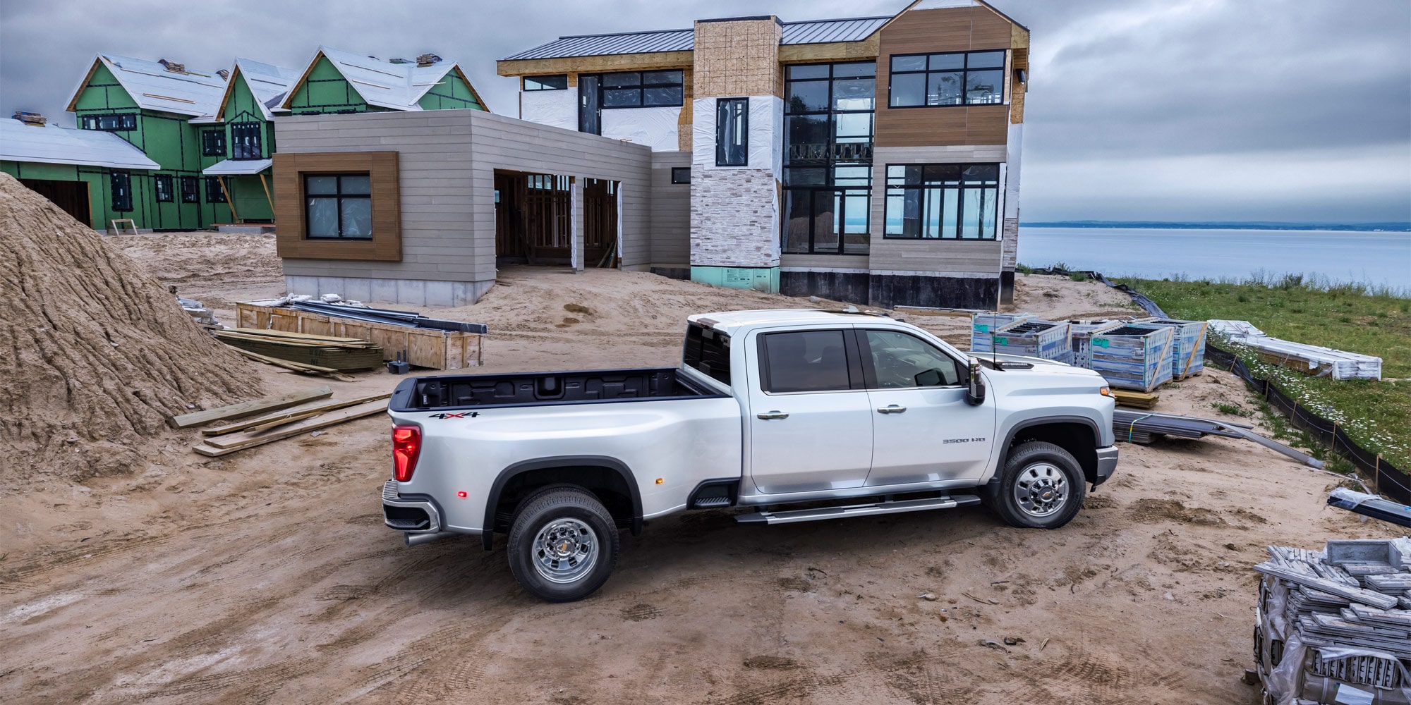 Silverado 3500 HD LTZ in Summit White with availble features.