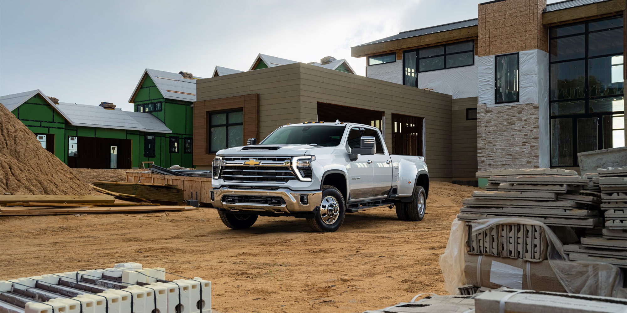 Silverado 3500 HD LTZ in Summit White with availble features.