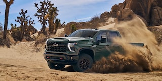 Silverado 2500 ZR2 in Cypress Gray with available Duramax 6.6L Turbo-Diesel V8 and additional features.