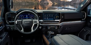 Interior View of the Dashboard of a Chevy Silverado 1500 Truck.