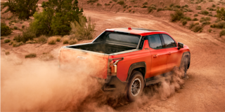 Silverado EV Trail Boss on a Dusty Road