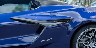 Side Cropped Shot of a Blue Chevy Corvette ZR1