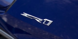 Close-up of the ZR1 Emblem on a Blue Chevy Corvette
