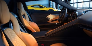 Side View of the Front Interior of a Chevy Corvette ZR1 with Sunlight Coming Through