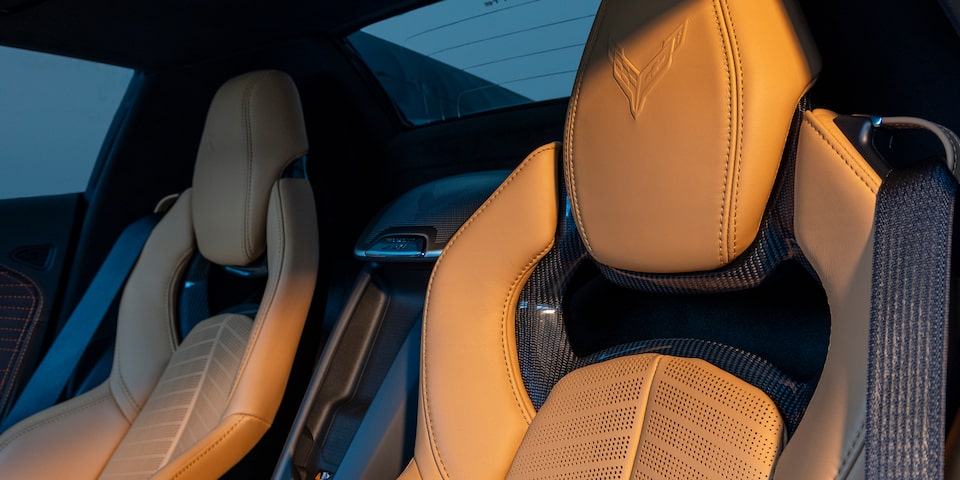 Sunlight Hitting the Front Seats of a Chevy Corvette ZR1