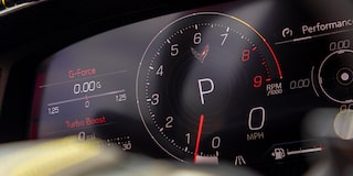 Close-up of the Speed and Gas Meter of a Chevy Corvette ZR1