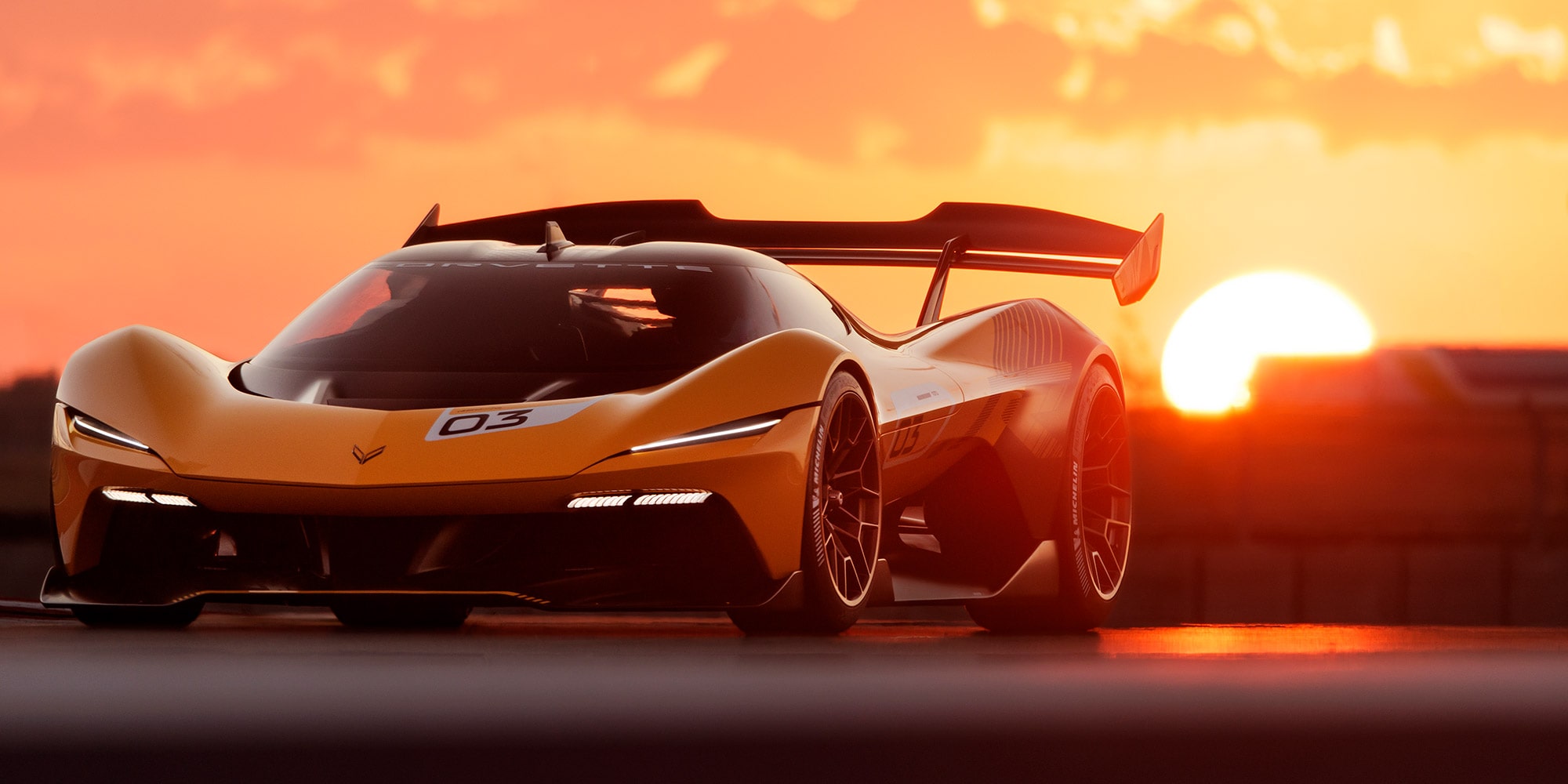 Front driver side view of a 2026 Corvette CX.R