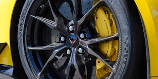 Close-Up of a Rim and Wheel on a Yellow 2026 Corvette