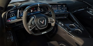 Close-Up View of the Steering Wheel Inside the 2026 Chevy Corvette