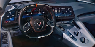Steering Wheel and Infotainment System Display Inside the 2026 Corvette