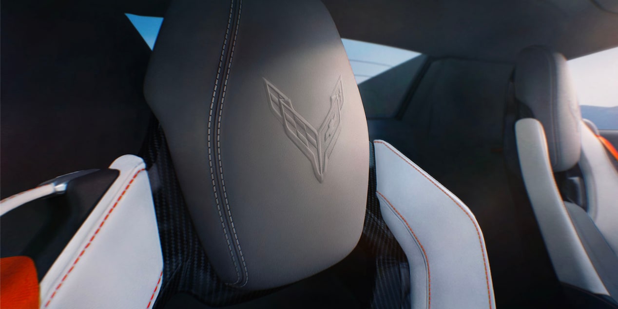 2026 Chevy Corvette Headrests with Corvette Logo