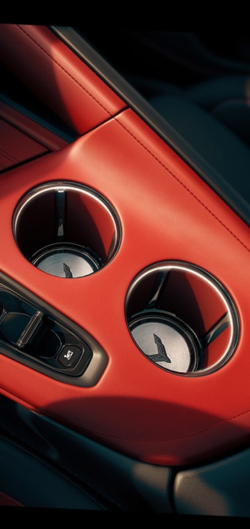 Cup Holders in the Center Console of the 2026 Corvette