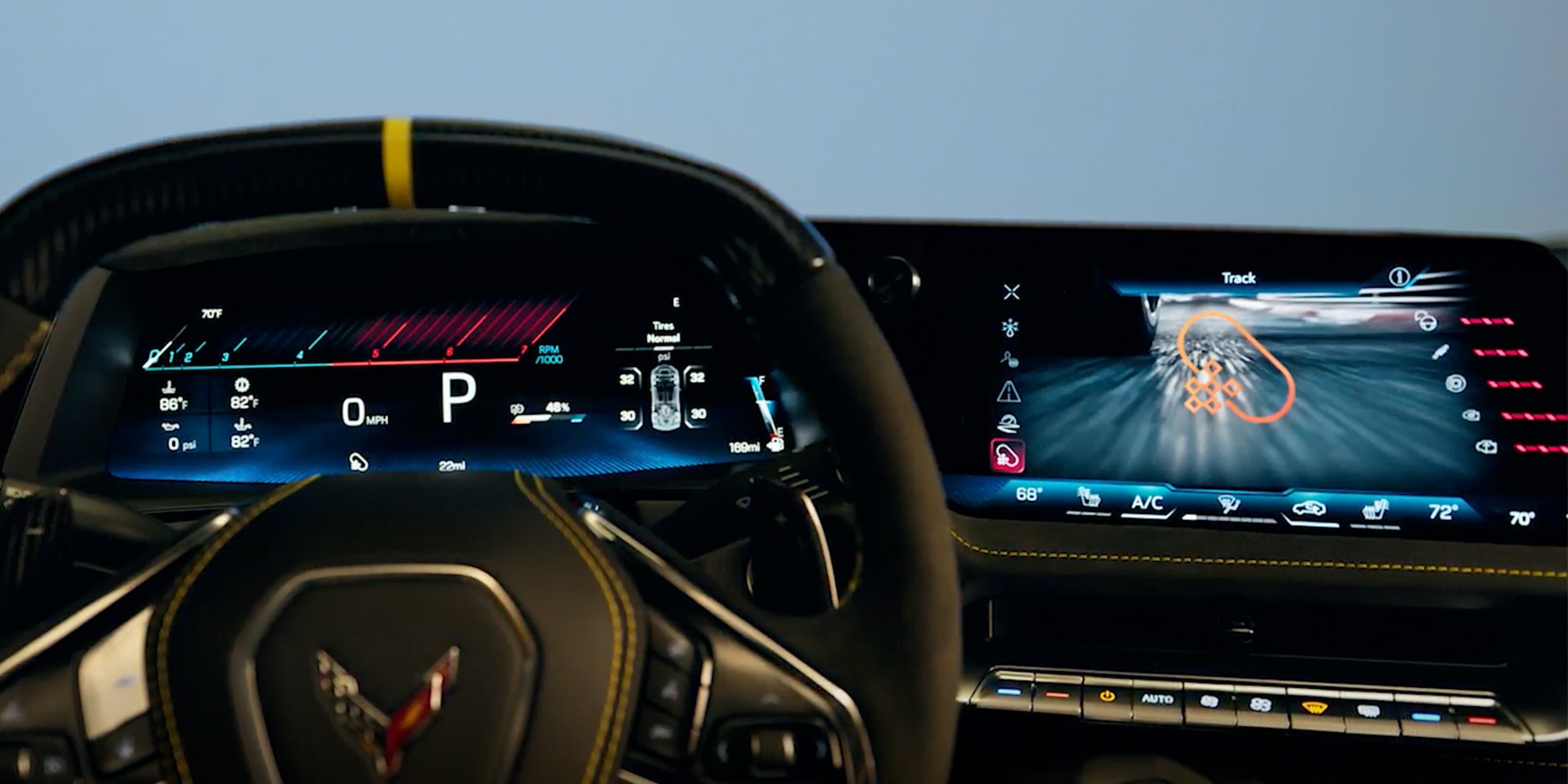 Speedometer and Dashboard Display Inside the 2026 Chevy Corvette