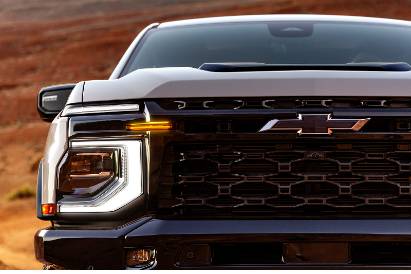 Close-up of the 2027 Chevy Silverado 1500 Headlights