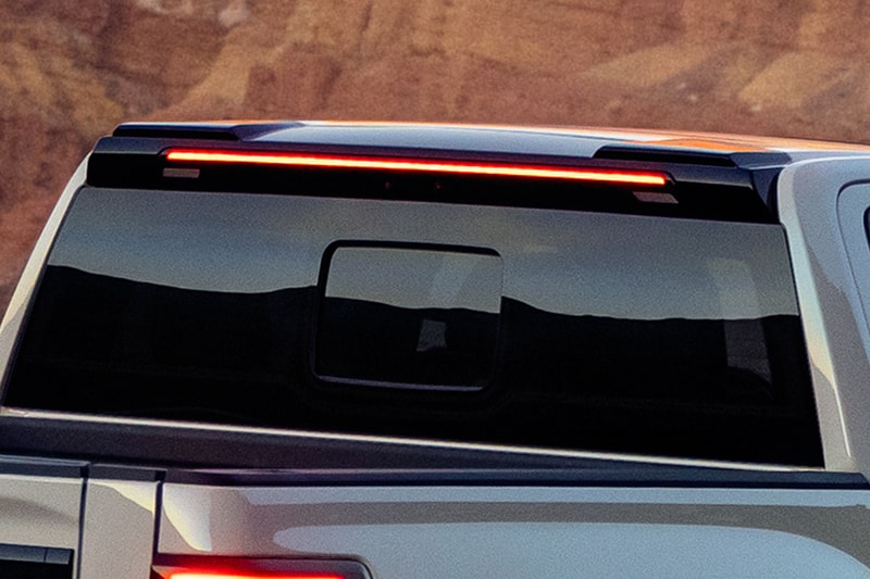 Close-up of the 2027 Chevy Silverado 1500 Rear Window