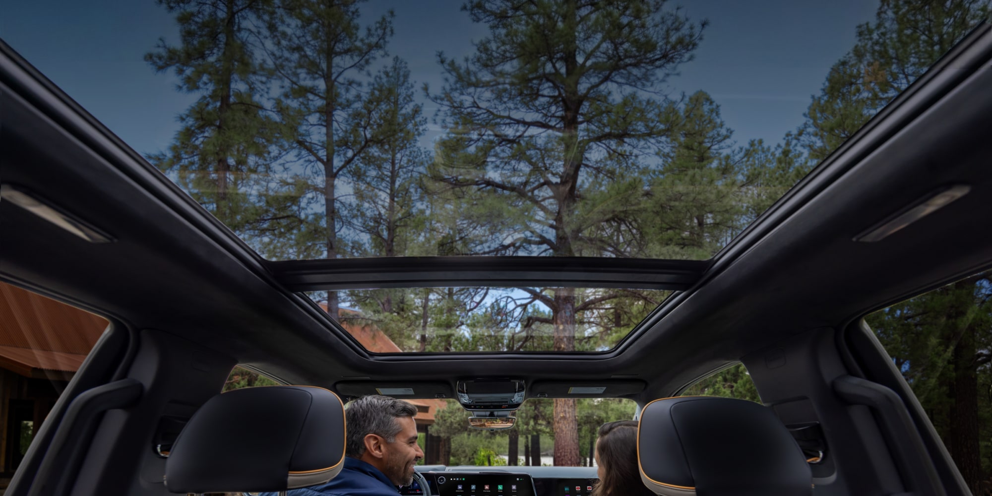 Panoramic glass roof over the cabin of a 2027 Chevrolet Silverado 1500