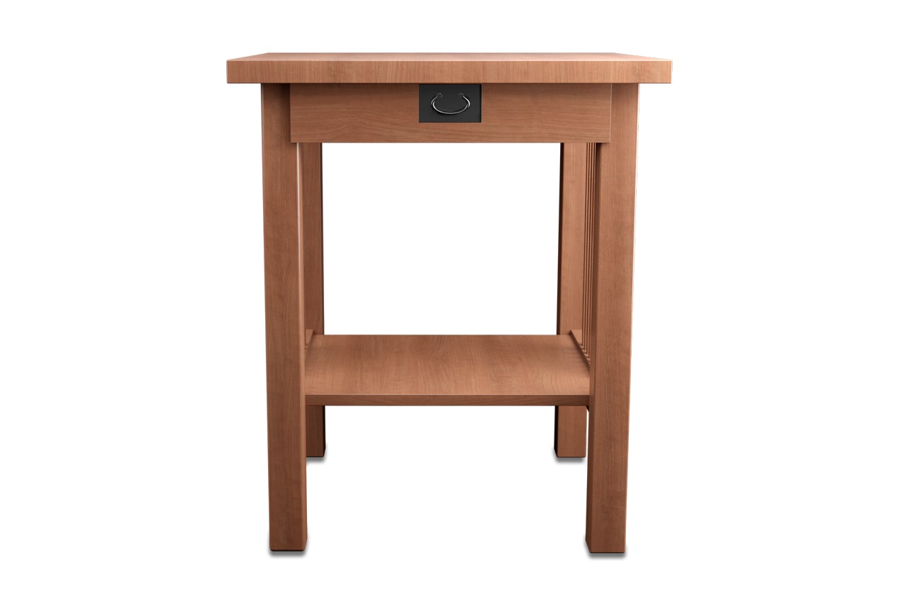 A Wooden End Table Displayed Against a White Background.