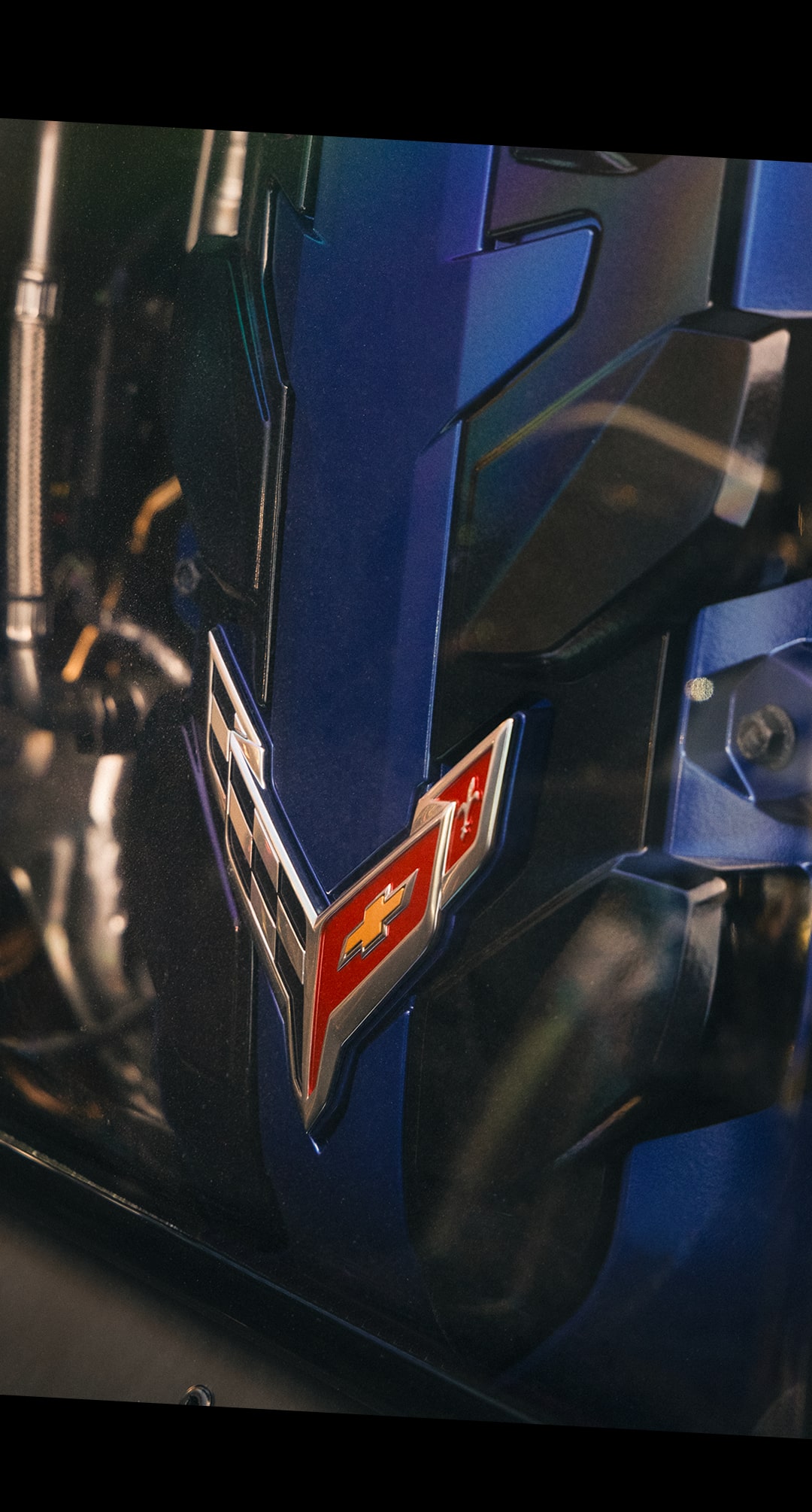 The Light Shining on the Corvette Emblem on the Chevrolet Corvette Grand Sport Exterior