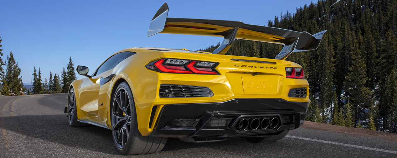 Close Up View of the 2025 Chevy Corvette ZR1 Rear Spoiler