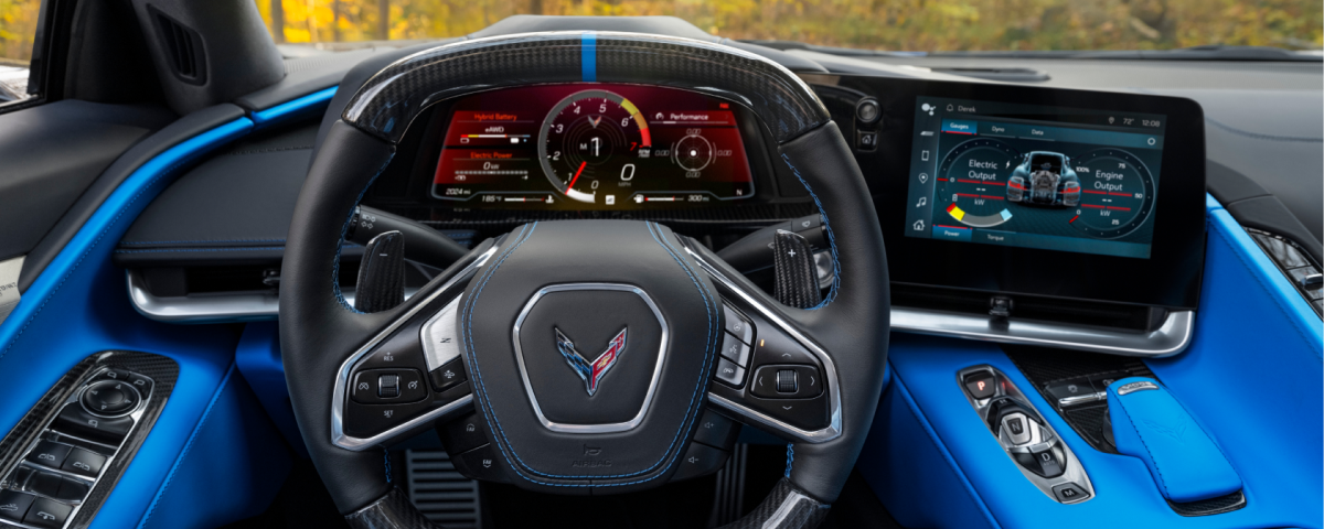 Interior Driver POV on Corvette E-Ray