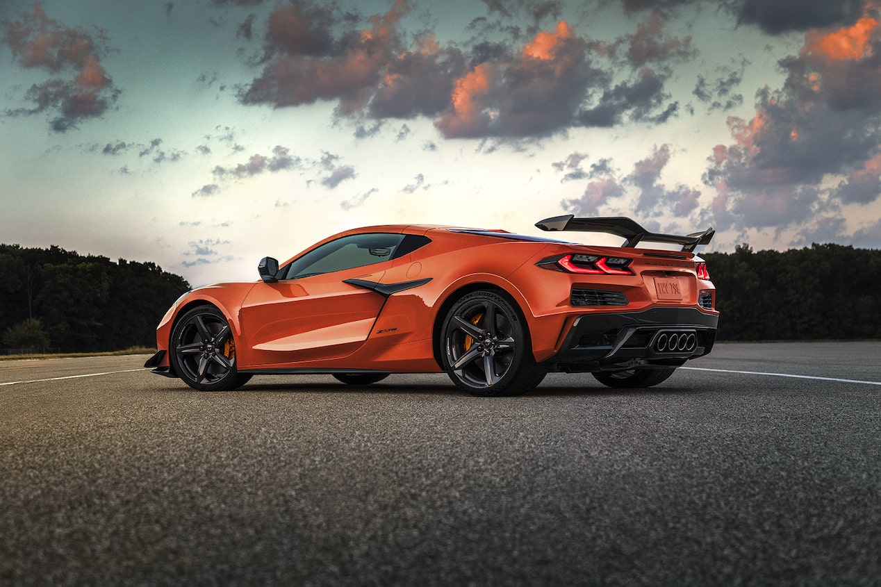 Orange Corvette Z06 Parked Proudly at Sunset