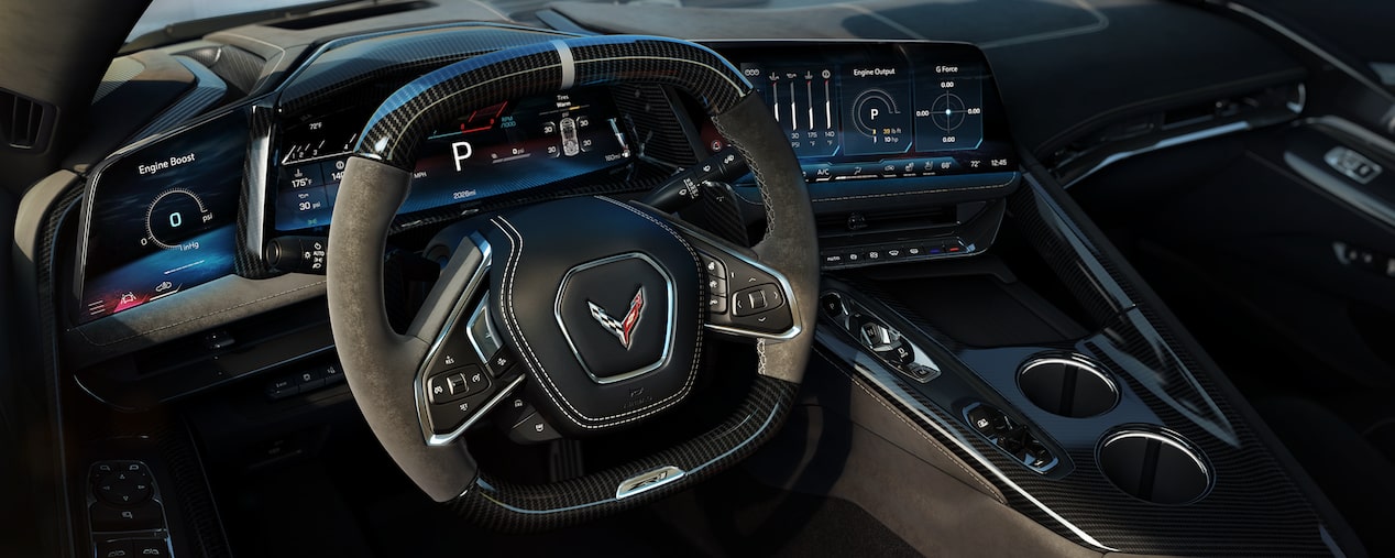 Interior Driver POV of the Chevy Corvette ZR1