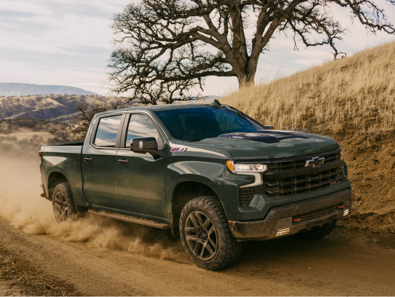 Black 2026 Chevrolet Silverado truck off road
