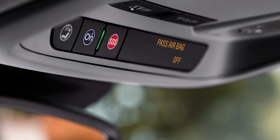 Close-Up Of OnStar Button Inside The Chevy Blazer EV