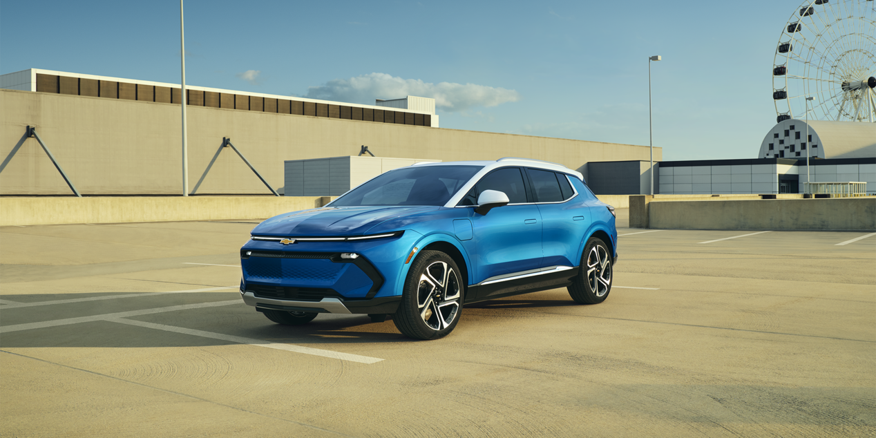 2024 Chevy Equinox EV Parked in a Warehouse Parking Lot
