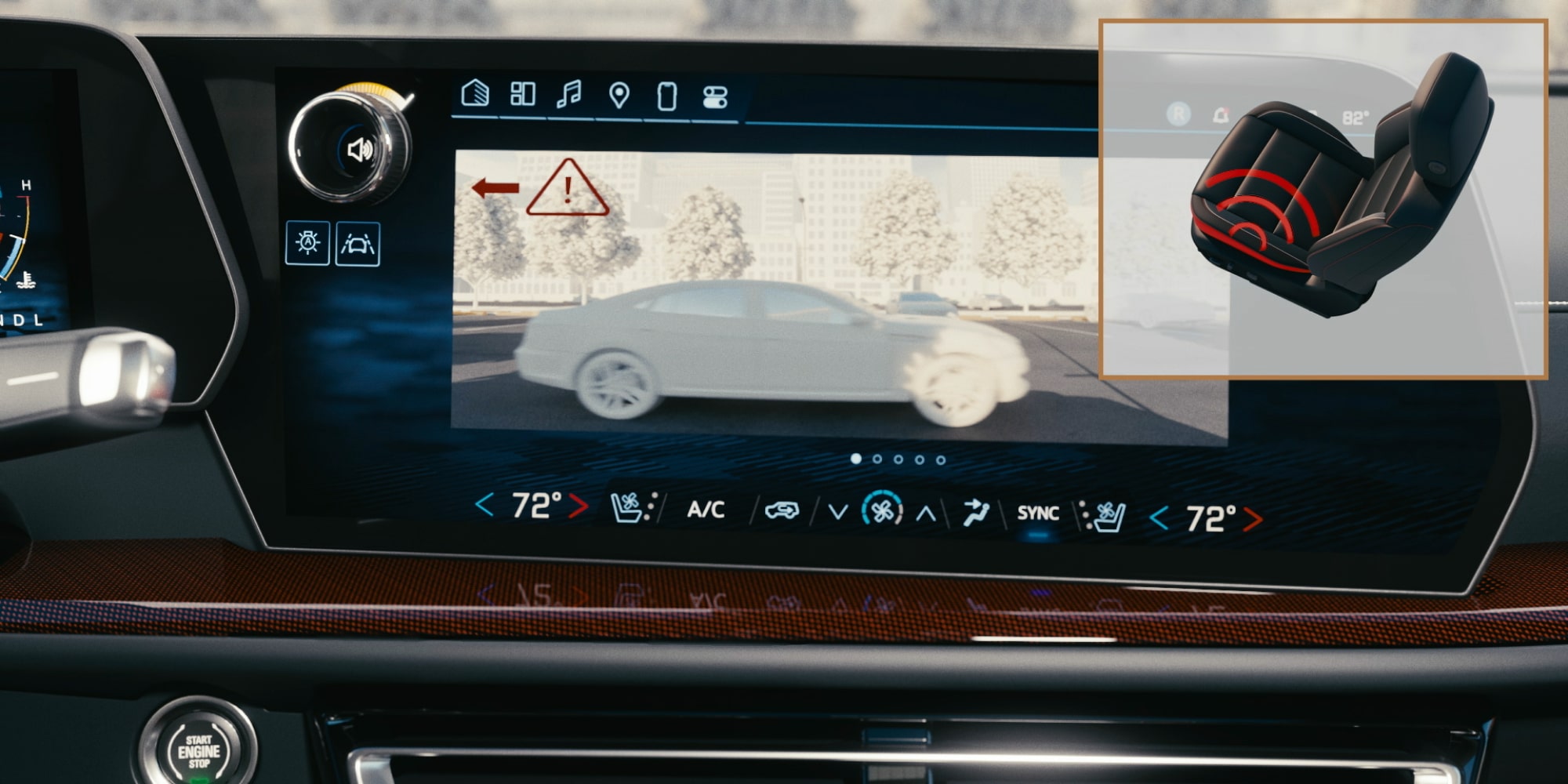 Asiento con alerta de seguridad
