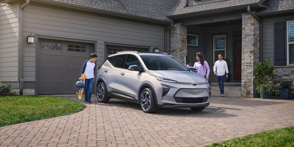 Chevy Bolt EUV in home driveway
