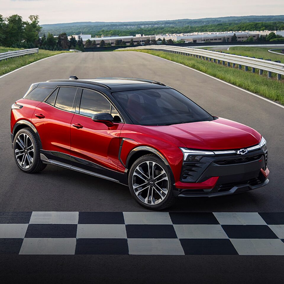 The Blazer EV Parked on the Track