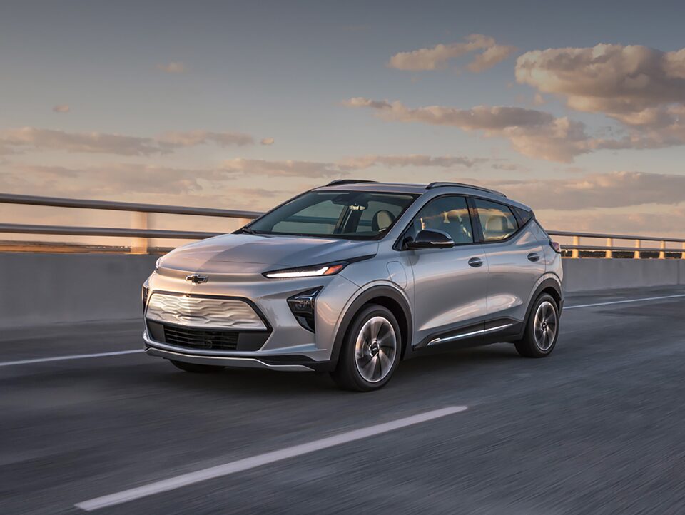 The Bolt EUV Driving on an Open Expressway