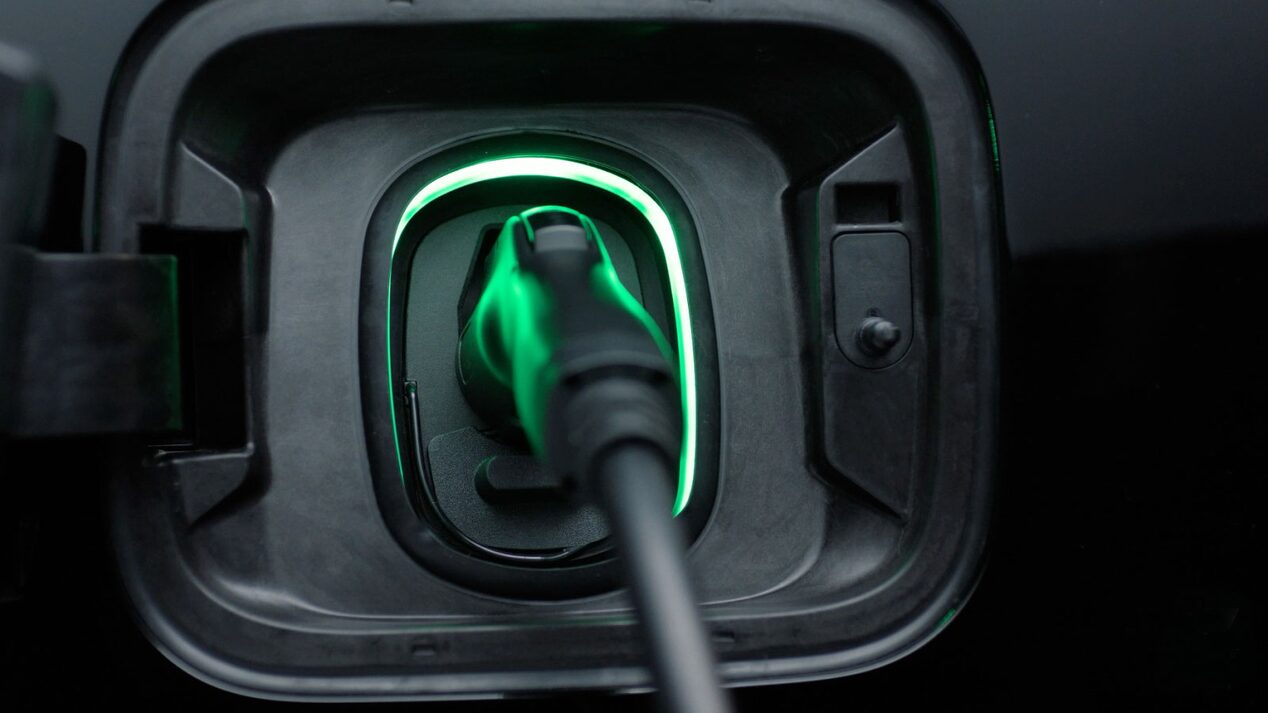 Charging Port of Silverado EV, Plugged in