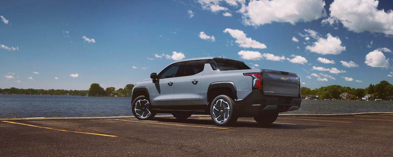 Silverado EV Parked Next to Water