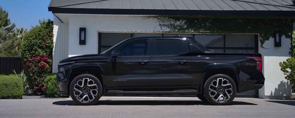 Black 2024 Silverado EV RST Parked in Driveway
